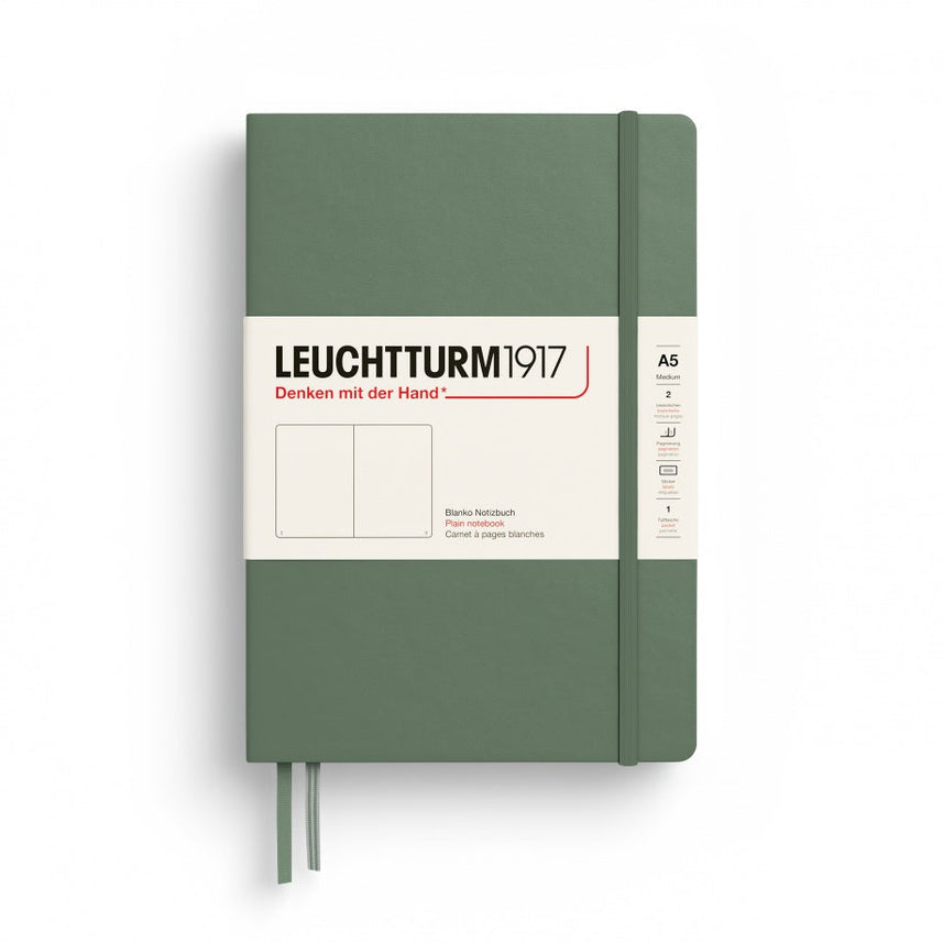 LEUCHTTURM1917 Hardcover Notebook Medium (A5), Plain, 251 Pages - Olive