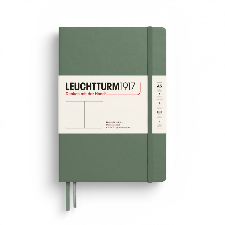 LEUCHTTURM1917 Hardcover Notebook Medium (A5), Plain, 251 Pages - Olive
