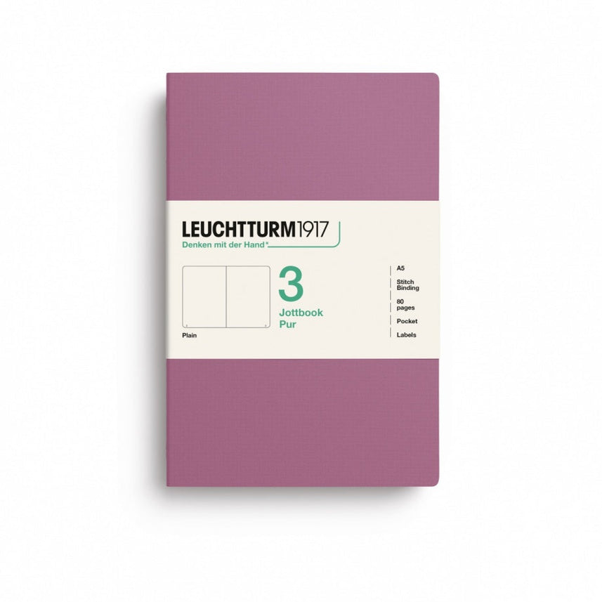  LEUCHTTURM1917 Jottbook A5, Pack of 3, Plain, Dusty Rose 
