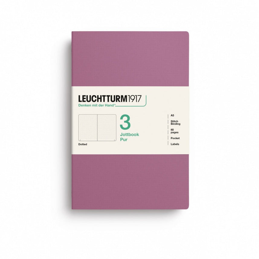 Jottbook pur (A5), 80 numbered pages, dotted, Dusty Rose