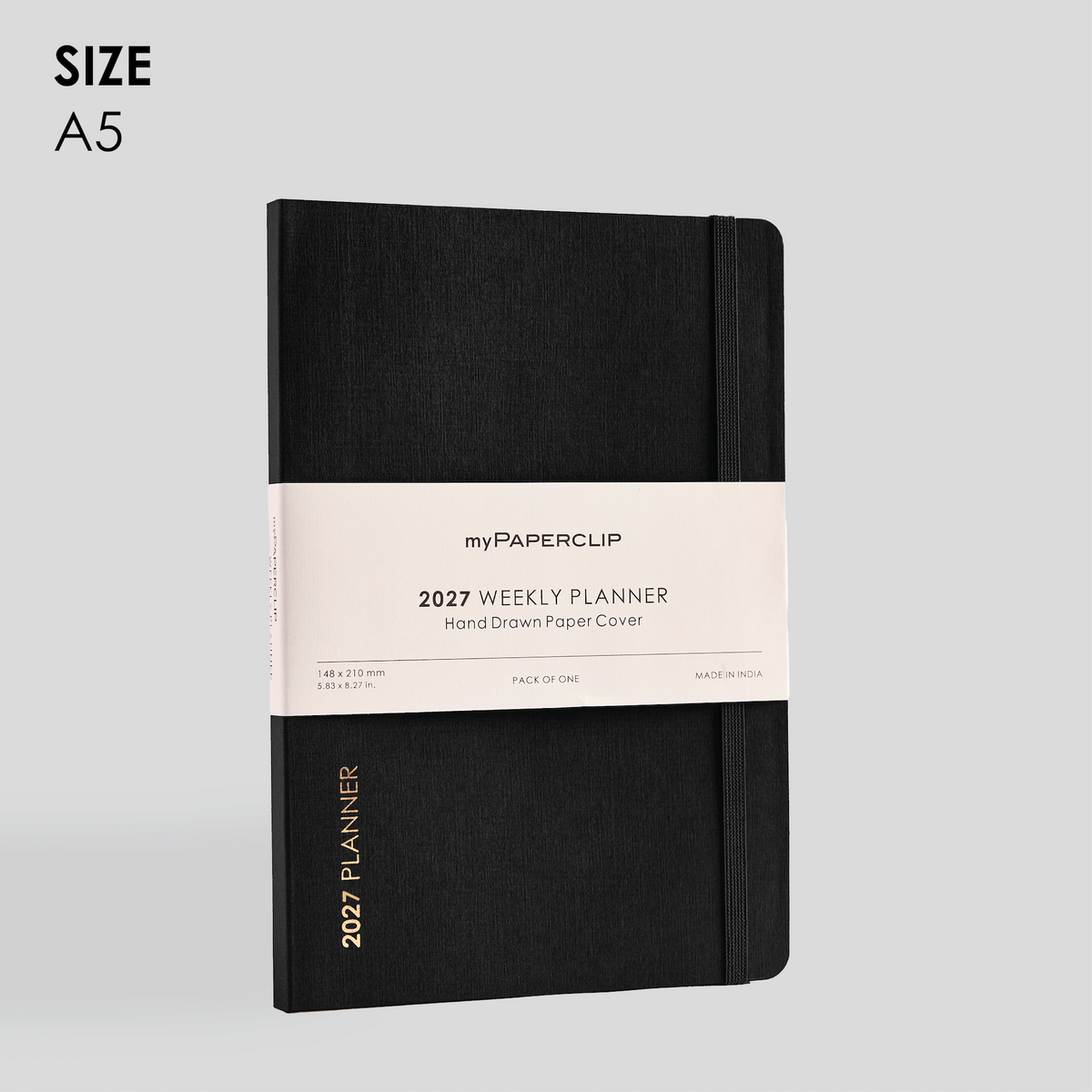 2027 Weekly Planner A5 Model D1 (Soft Cover) - Black