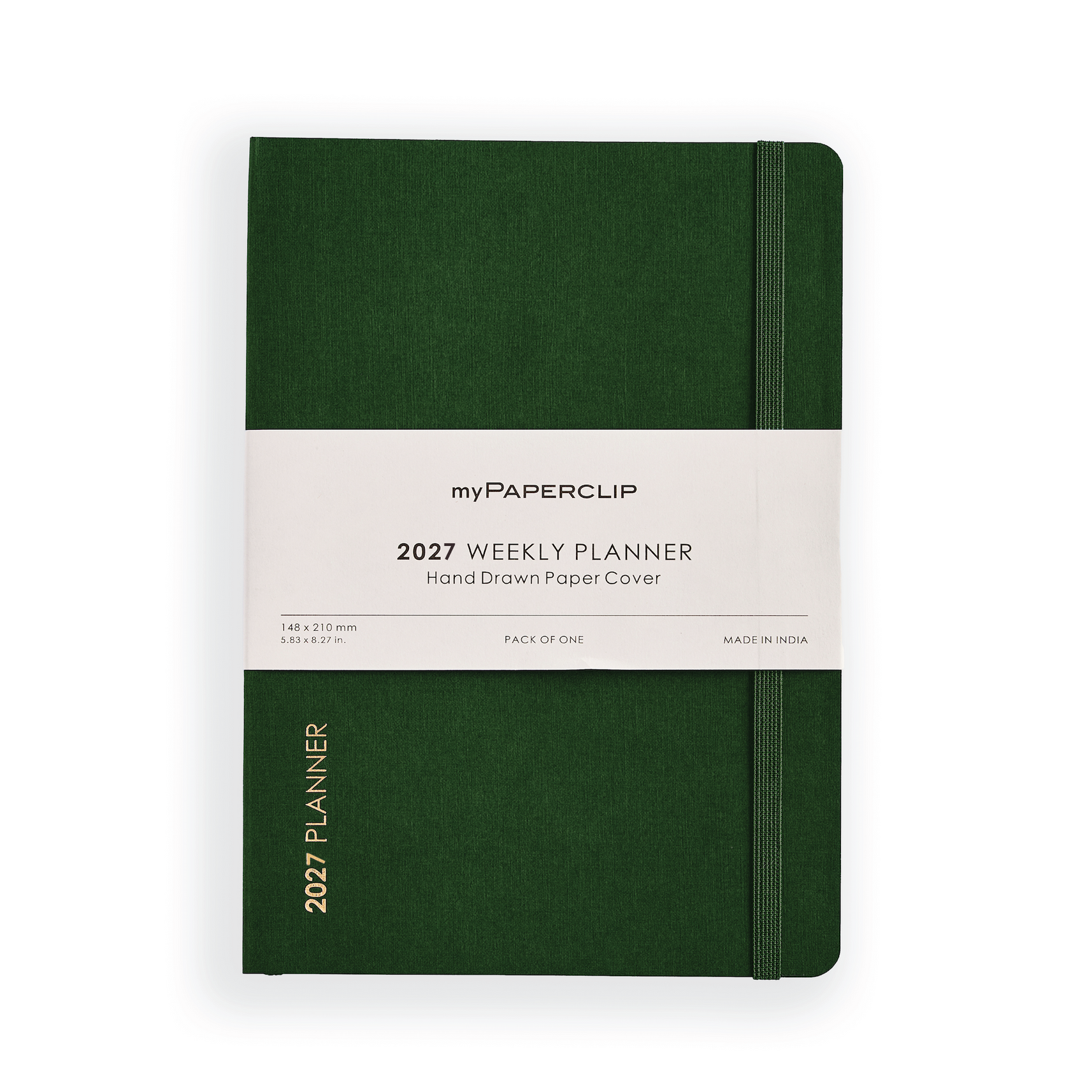 2027 Weekly Planner A5 Model D1 (Soft Cover) - Green