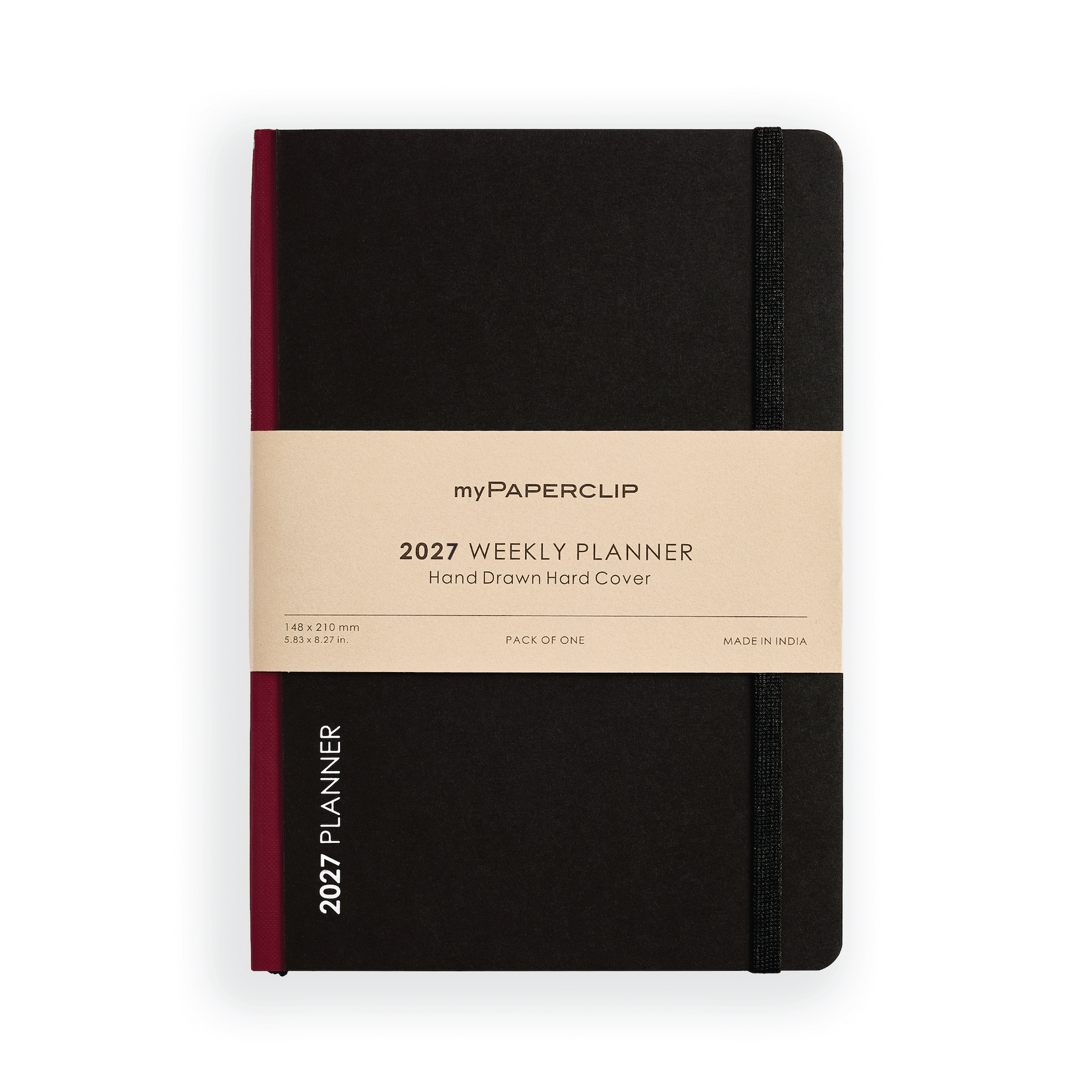 2027 Weekly Planner A5 Model D2 (Hard Cover) - Claret