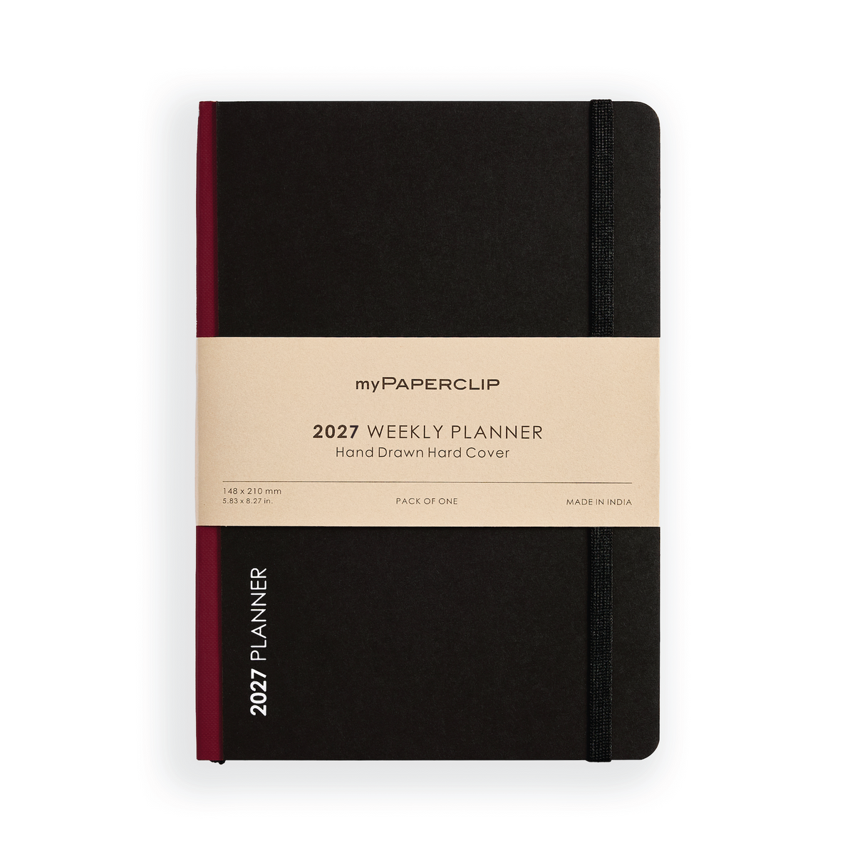 2027 Weekly Planner A5 Model D2 (Hard Cover) - Claret