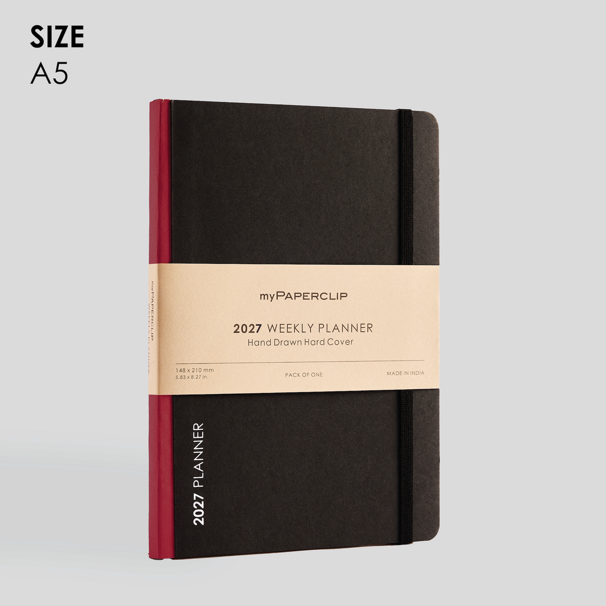 2027 Weekly Planner A5 Model D2 (Hard Cover) - Claret