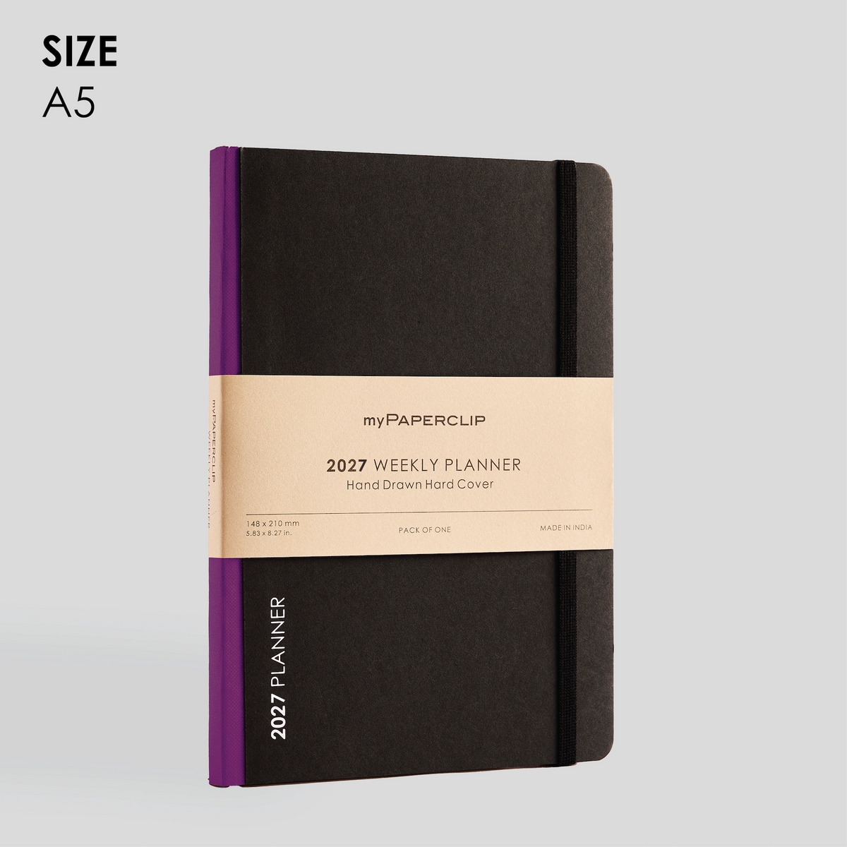 2027 Weekly Planner A5 Model D2 (Hard Cover) - Plum