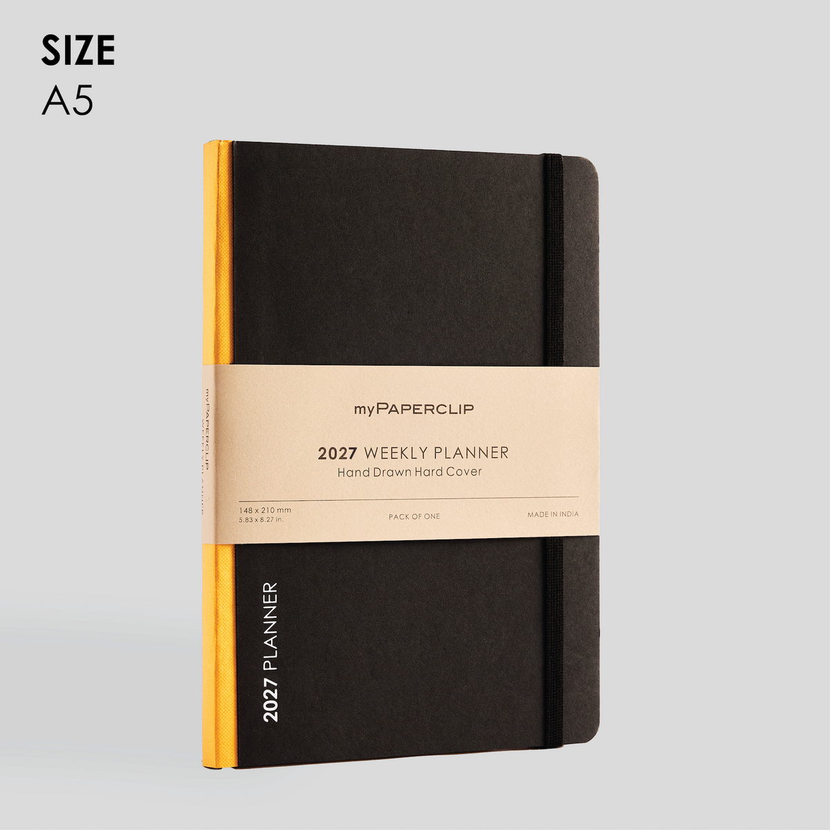 2027 Weekly Planner A5 Model D2 (Hard Cover) - Yellow