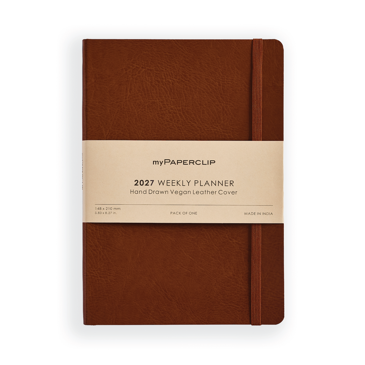 2027 Weekly Planner A5 Model R2 (Soft Cover) - Light Brown