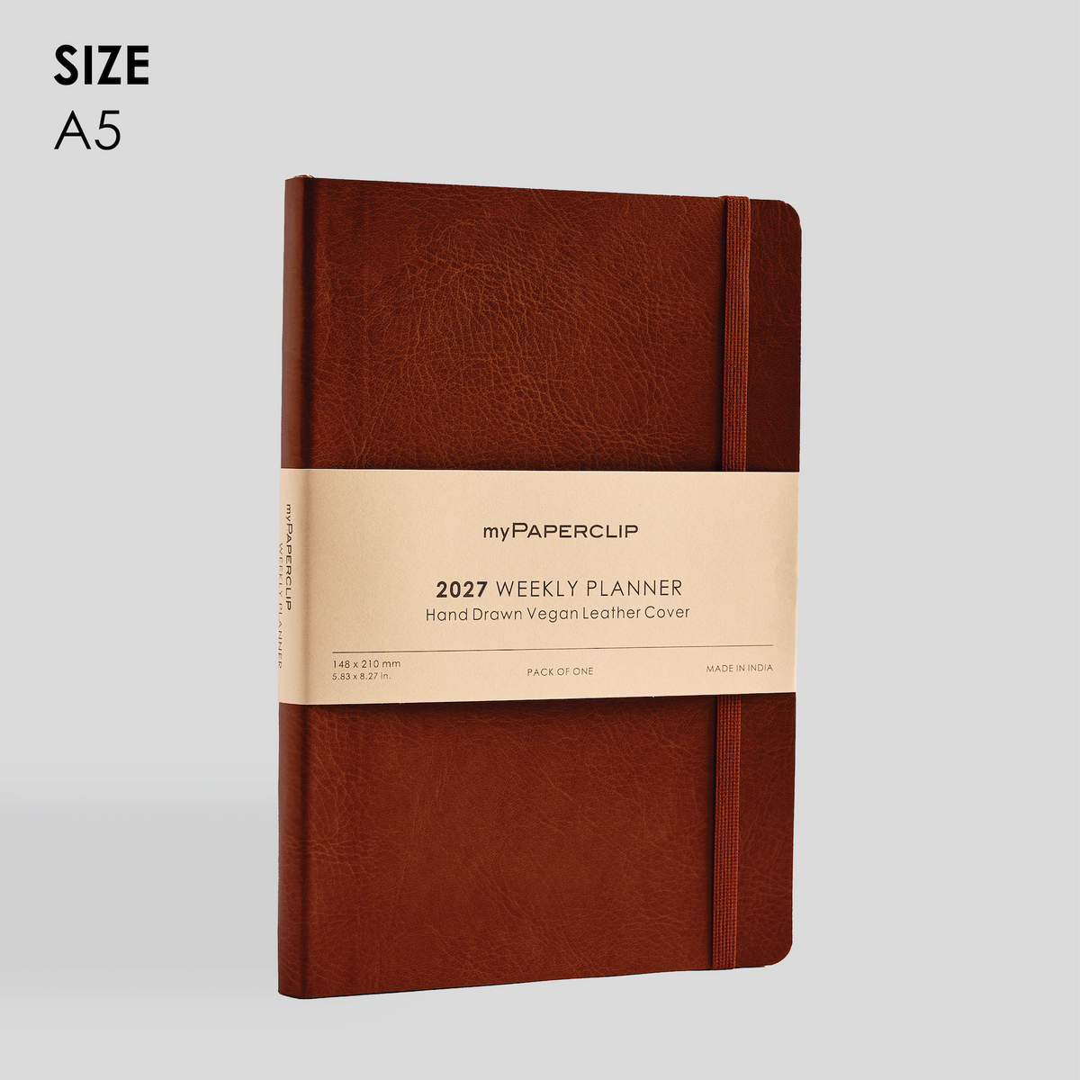 2027 Weekly Planner A5 Model R2 (Soft Cover) - Light Brown