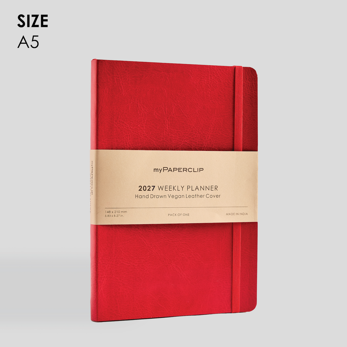 2027 Weekly Planner A5 Model R2 (Soft Cover) - Red