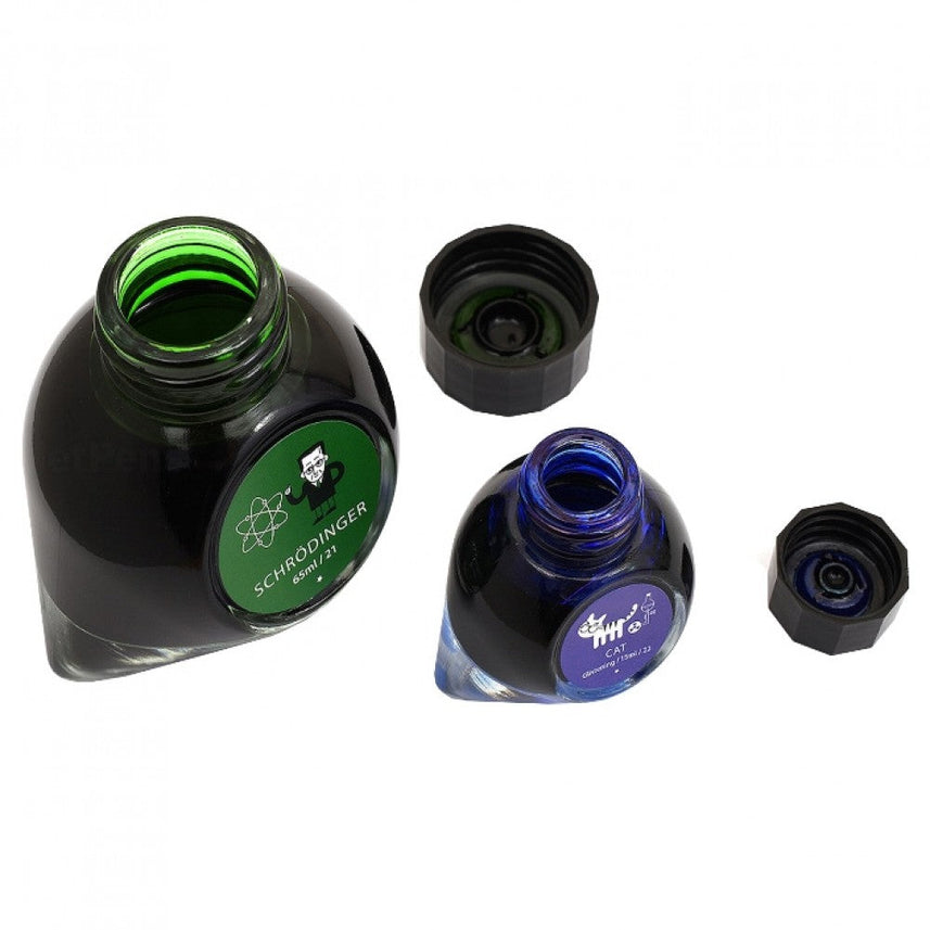 Colorverse | Multiverse Series | Season 3 | Fountain Pen Ink | Schrodinger | Green | 65ml and 15ml | 2 Bottle Set - penpencilink