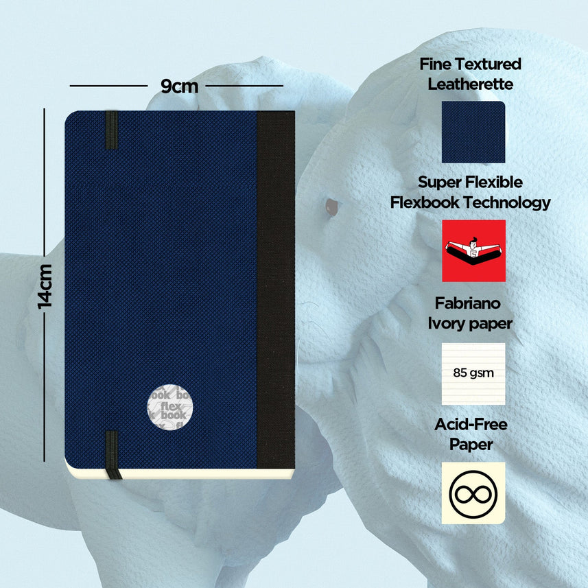 Flexbook | Ruled | Pocket A6 Size Notebook | Royal Blue | Adventure Series