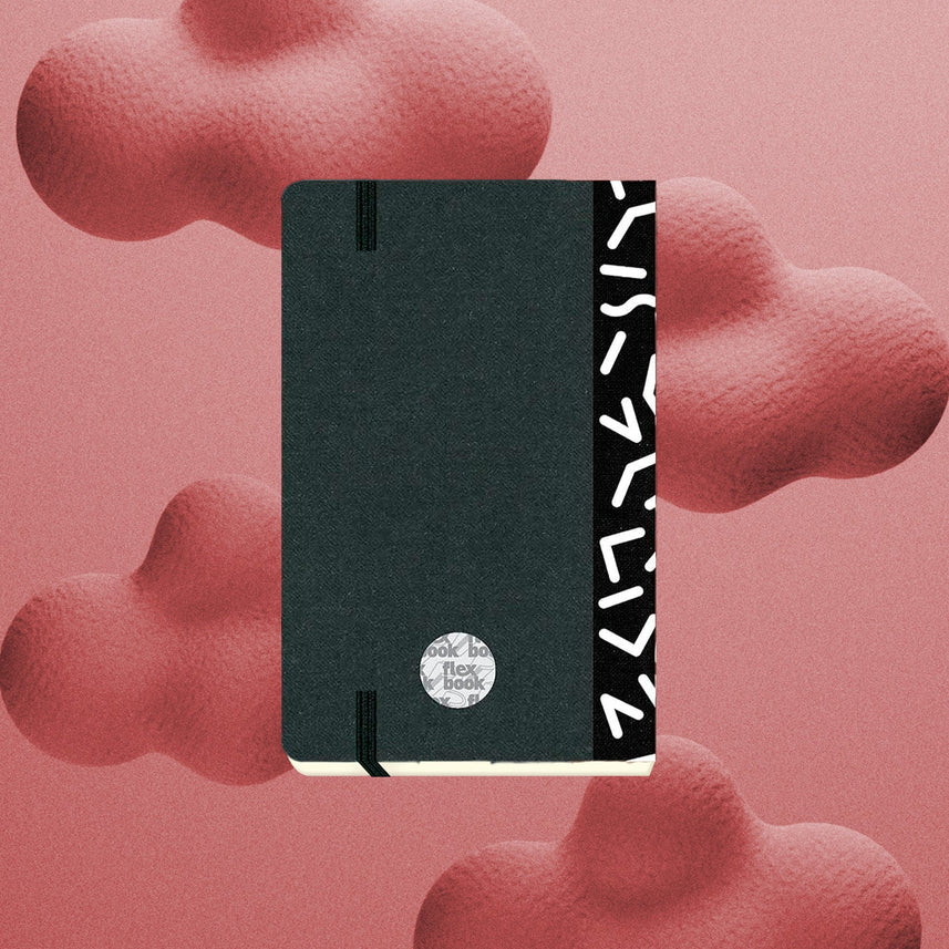 Flexbook | Ruled | Pocket A6 Size Notebook | Black | Visions 'All Angles' Spine