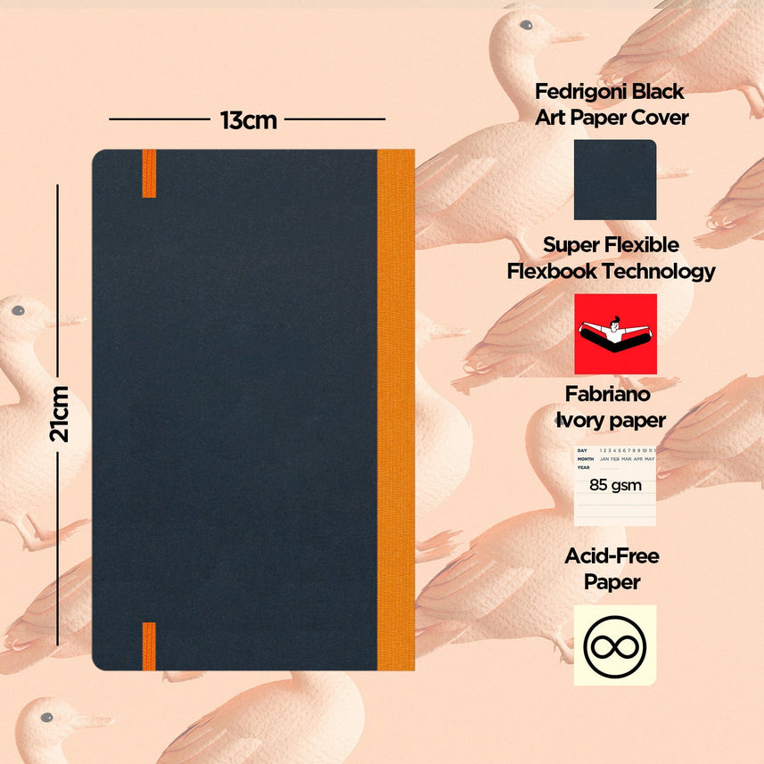 Flexbook | Open Date | Medium A5 Size Planner | Orange | Flex Global