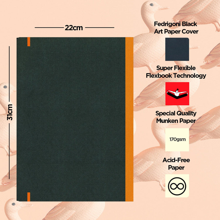 Flexbook | Blank | Large A4 Size Sketchbook | Orange | Flex Global Sketchbook