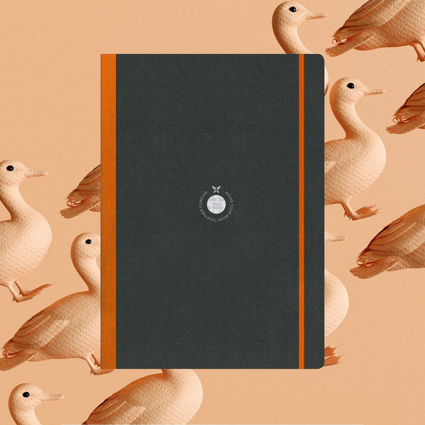 Flexbook | Blank | Large A4 Size Sketchbook | Orange | Flex Global Sketchbook