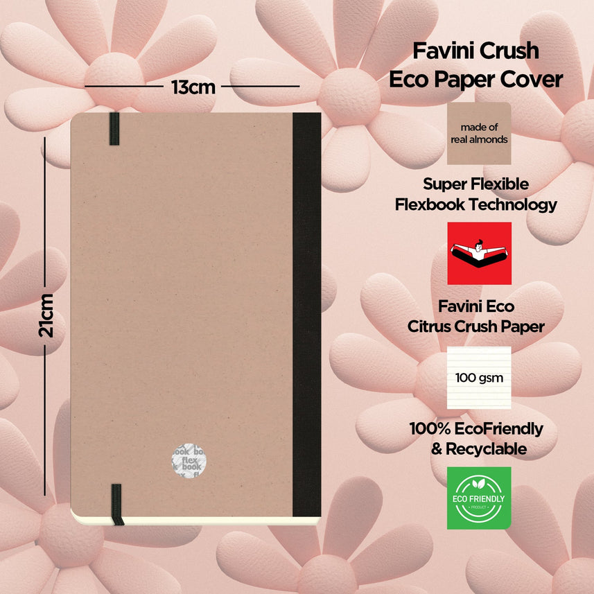Flexbook | Ruled | Medium A5 Size Notebook | Almond | Ecosmiles Eco Series