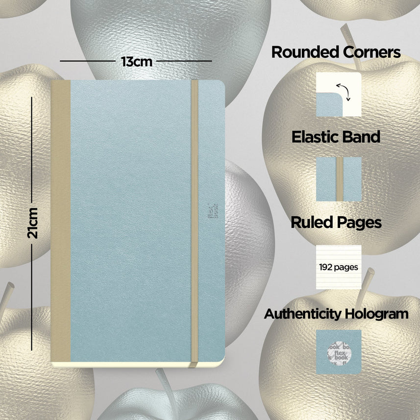 Flexbook A5 Size Ruled Lined Notebook 192 Pages - Arctic Blue Applestars