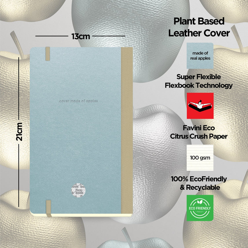 Flexbook A5 Size Ruled Lined Notebook 192 Pages - Arctic Blue Applestars