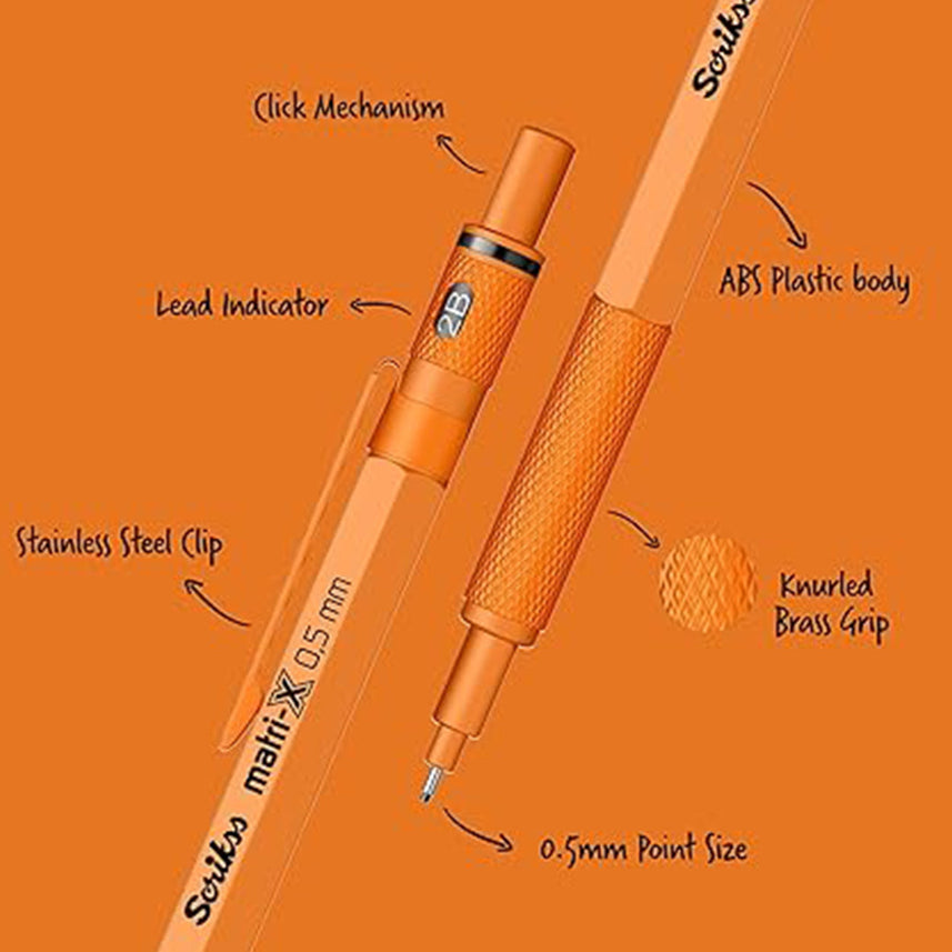 Scrikss | Matri-X | Mechanical Pencil | Orange-0.5mm