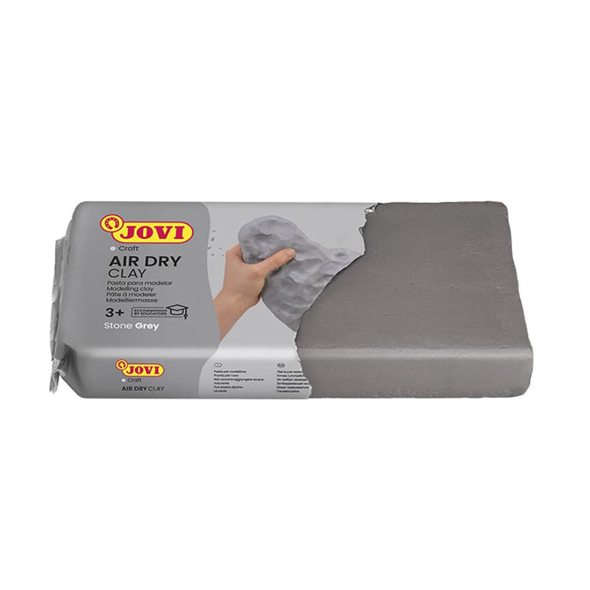 Jovi European Air-Dry Modeling Stone Grey Clay 2 Packets - Each Pack of 250 Grams for Sculpting Pottery Art & Craft Handicraft Educational Purpose Fine Motor Skills