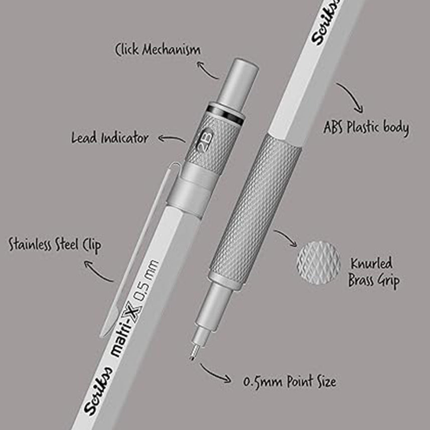 Scrikss | Matri-X | Mechanical Pencil | Light Grey-0.5mm