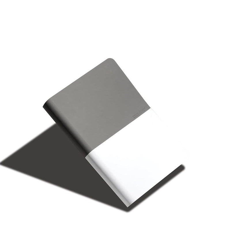 Zequenz A6 Size Silver Grey Notebook Squared & Blank Acid Free Paper 200 Pages each Ruling 400 Pages 70GSM 360 Degree Flexibility 100% Handmade PU and White paper Basic Plus Series