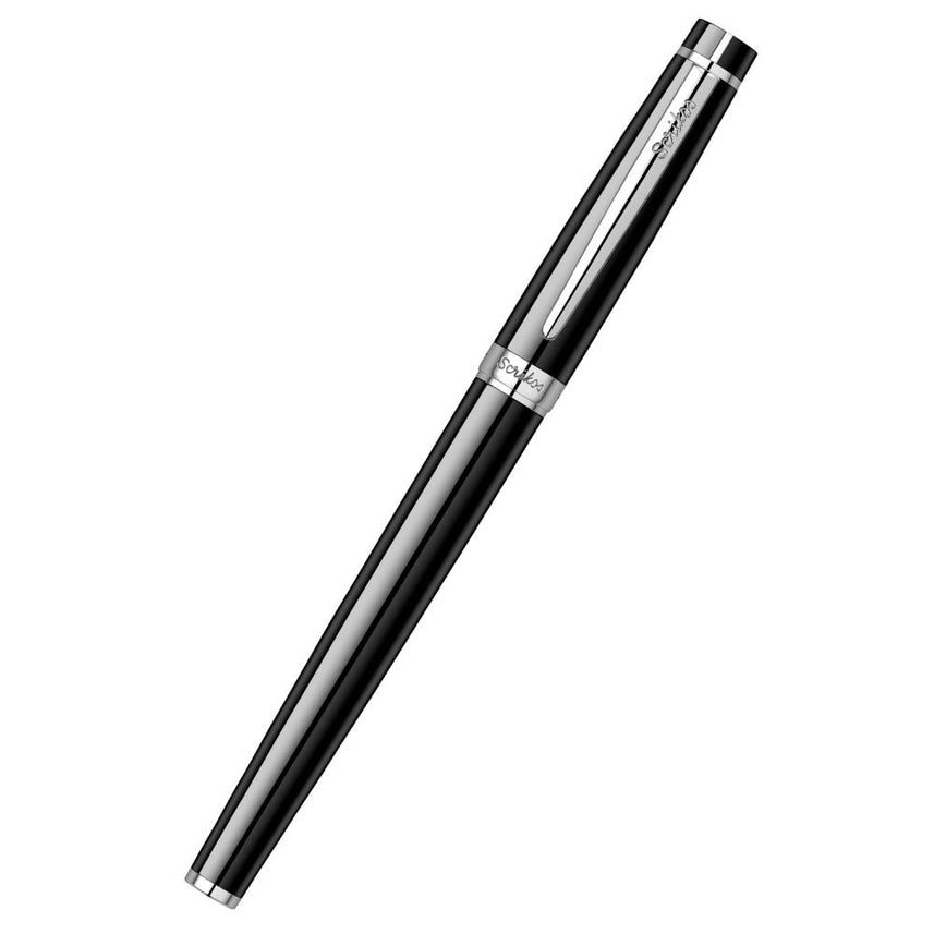 Scrikss | Honour 38 | Glossy Black | Roller Pen | Chrome Plated Trims