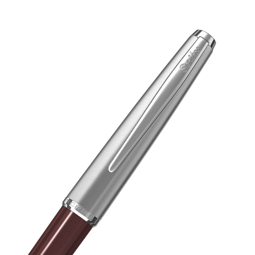 Scrikss | Roller Ball Point Pen | Metropolis | Burgundy Barrel