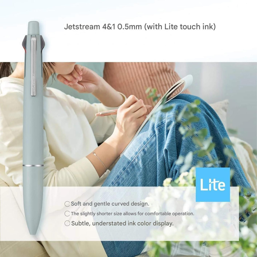 Uni Jetstream 4&1 4 Color 0.5 mm Lite Touch Ink Ballpoint Multi Pen With 0.5 mm Pencil