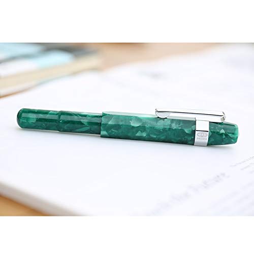 Delike | Fountain Pen | Bent Nib Fude Pen Colorful Celluloid Gift Pen Mini Green