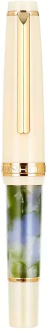 Jinhao 82 Mini Fountain Pen , Smooth Writing Pocket Pen, Gold Trim, Acrylic Purple-Green, Includes Converter