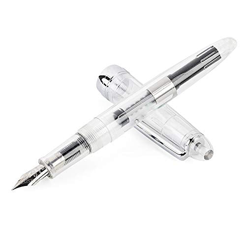 Jinhao 992 Clear Fountain Pen – Extra Fine and Fine Nib Options, Smooth Writing Pen with Converter