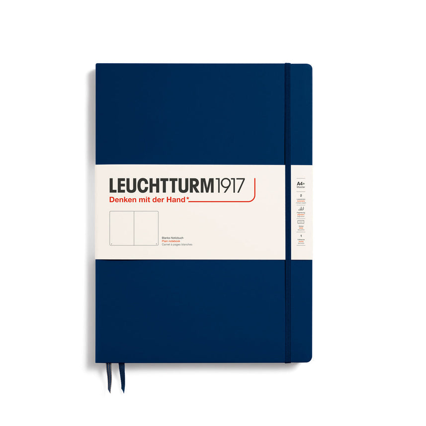 LEUCHTTURM1917 Master Slim Hardcover Notebook (A4+), Plain, 123 Pages - Navy
