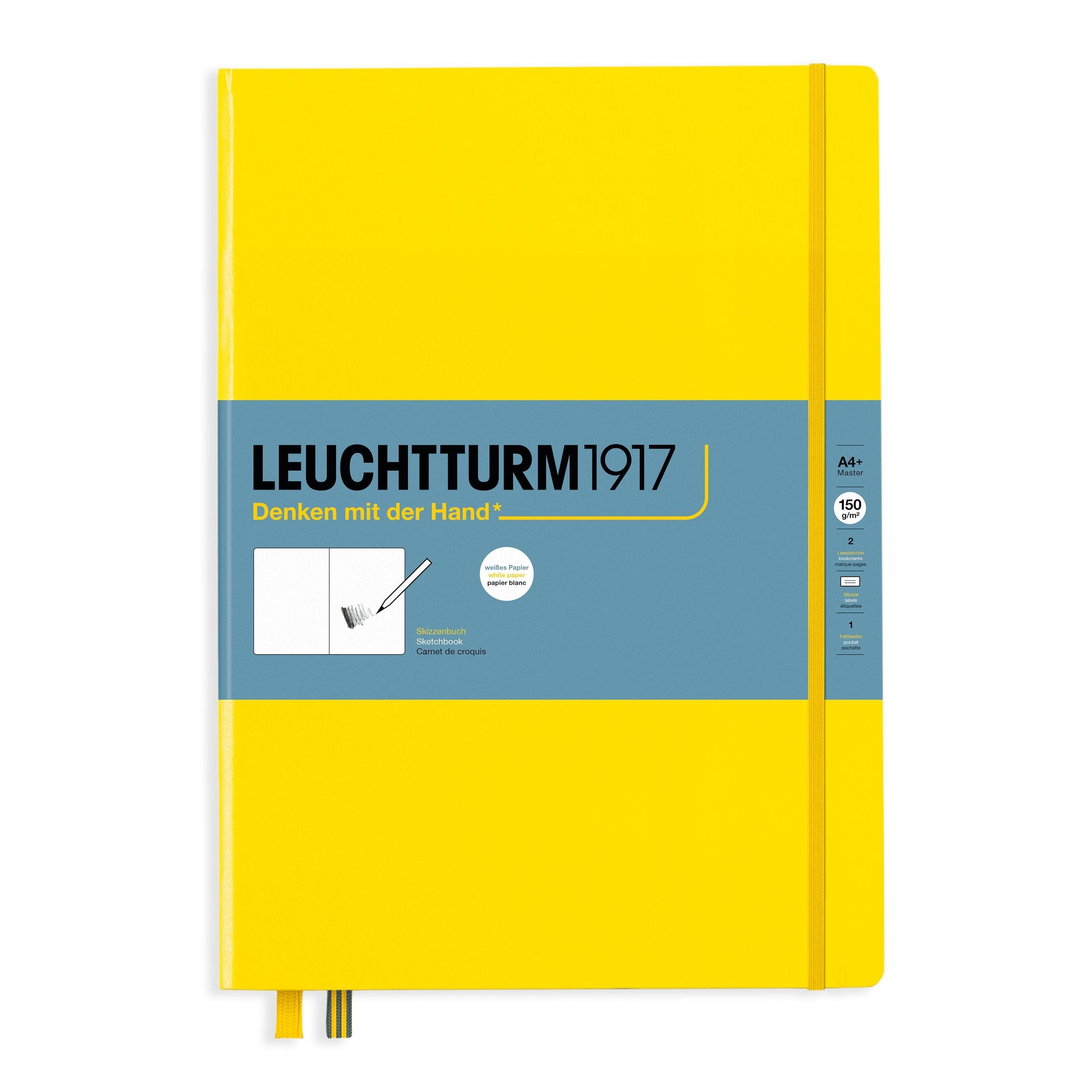 LEUCHTTURM1917 Hardcover Sketchbook Master (A4+), Plain, 112 Pages - Lemon