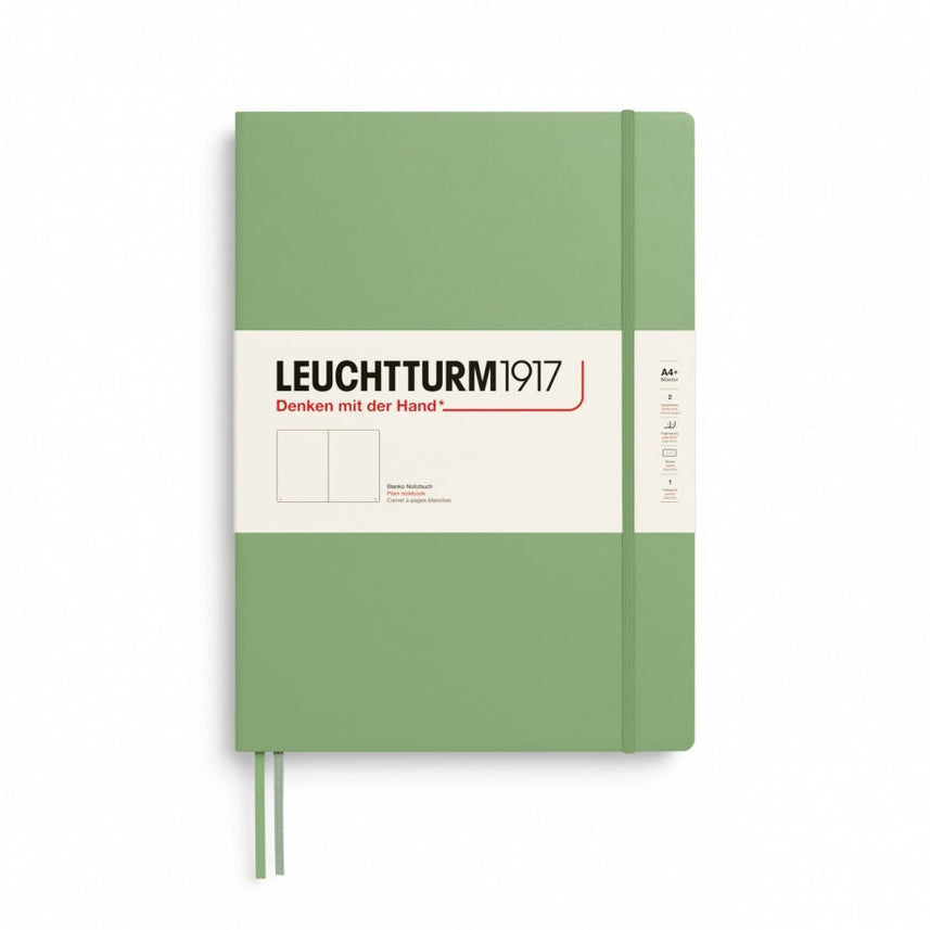 LEUCHTTURM1917 Master Slim Hardcover Notebook (A4+), Plain, 123 Pages - Sage