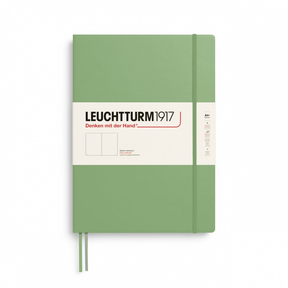 LEUCHTTURM1917 Master Slim Hardcover Notebook (A4+), Plain, 123 Pages - Sage