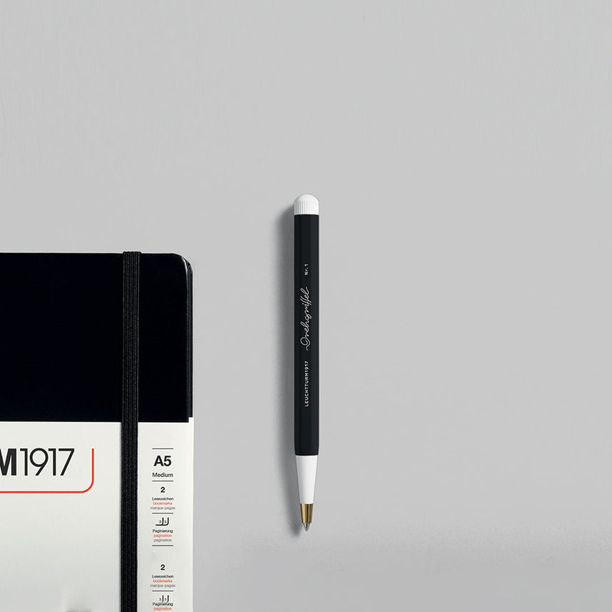 LEUCHTTURM1917 Ball Point Pen with Royal Blue Ink | Drehgriffel No. 1 | Black | Twist Mechanism