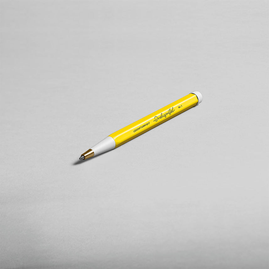 LEUCHTTURM1917 Gel Pen with Document Proof Black Ink | Drehgriffel No. 1 | Lemon Yellow| Twist Mechanism