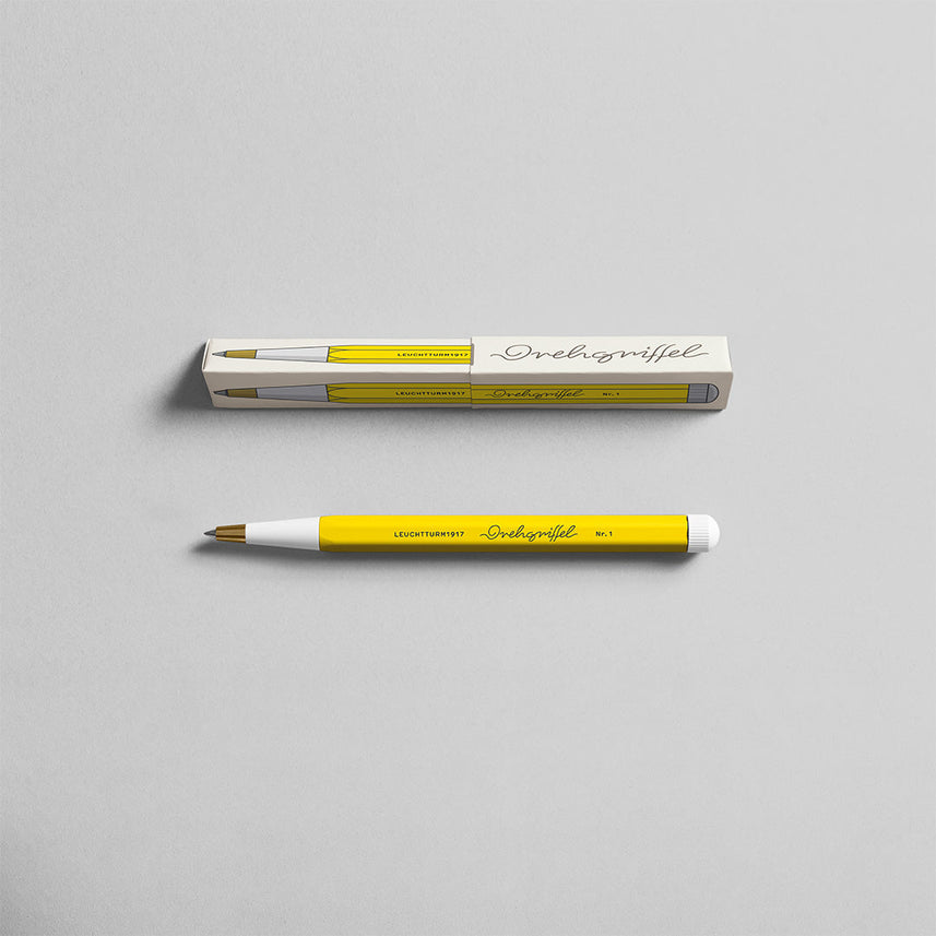 LEUCHTTURM1917 Gel Pen with Document Proof Black Ink | Drehgriffel No. 1 | Lemon Yellow| Twist Mechanism