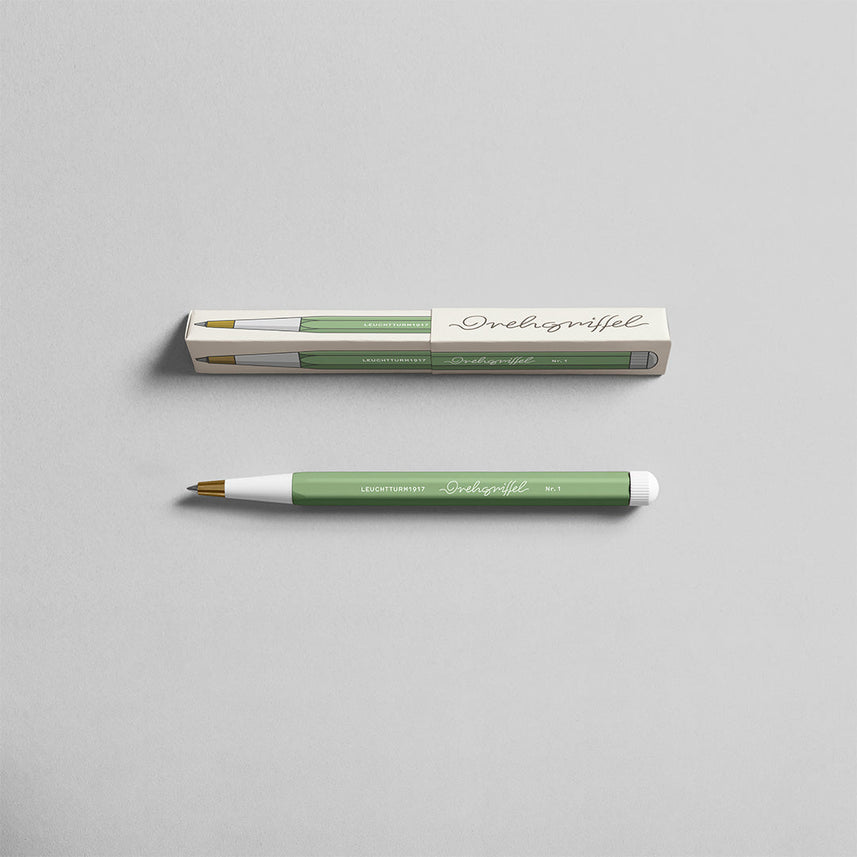 LEUCHTTURM1917 Gel Pen with Document Proof Black Ink | Drehgriffel No. 1 |Sage Green| Twist Mechanism