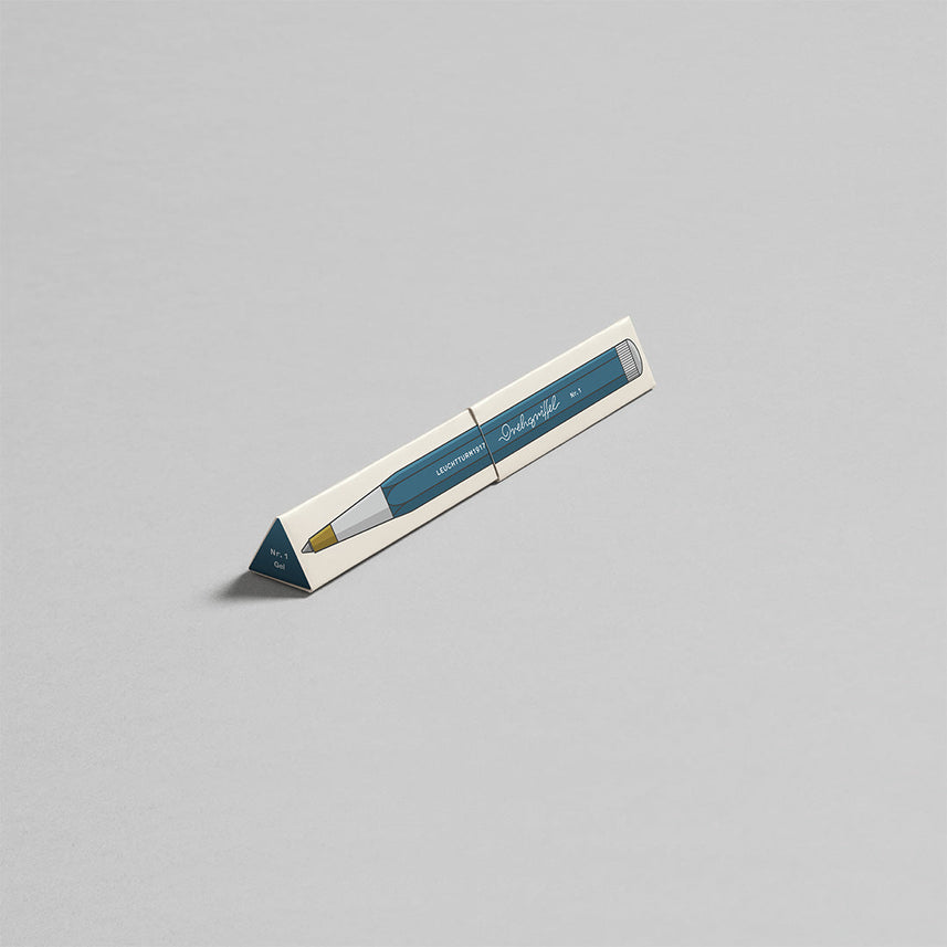LEUCHTTURM1917 Gel Pen with Document Proof Black Ink | Drehgriffel No. 1 | Stone Blue| Twist Mechanism