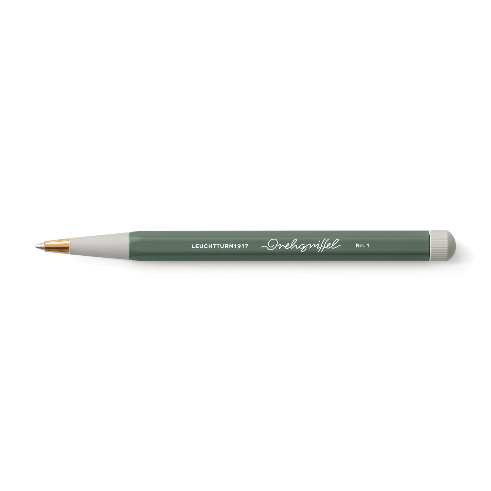 LEUCHTTURM1917 Ball Point Pen with Royal Blue Ink | Drehgriffel No. 1 | Olive Green | Twist Mechanism