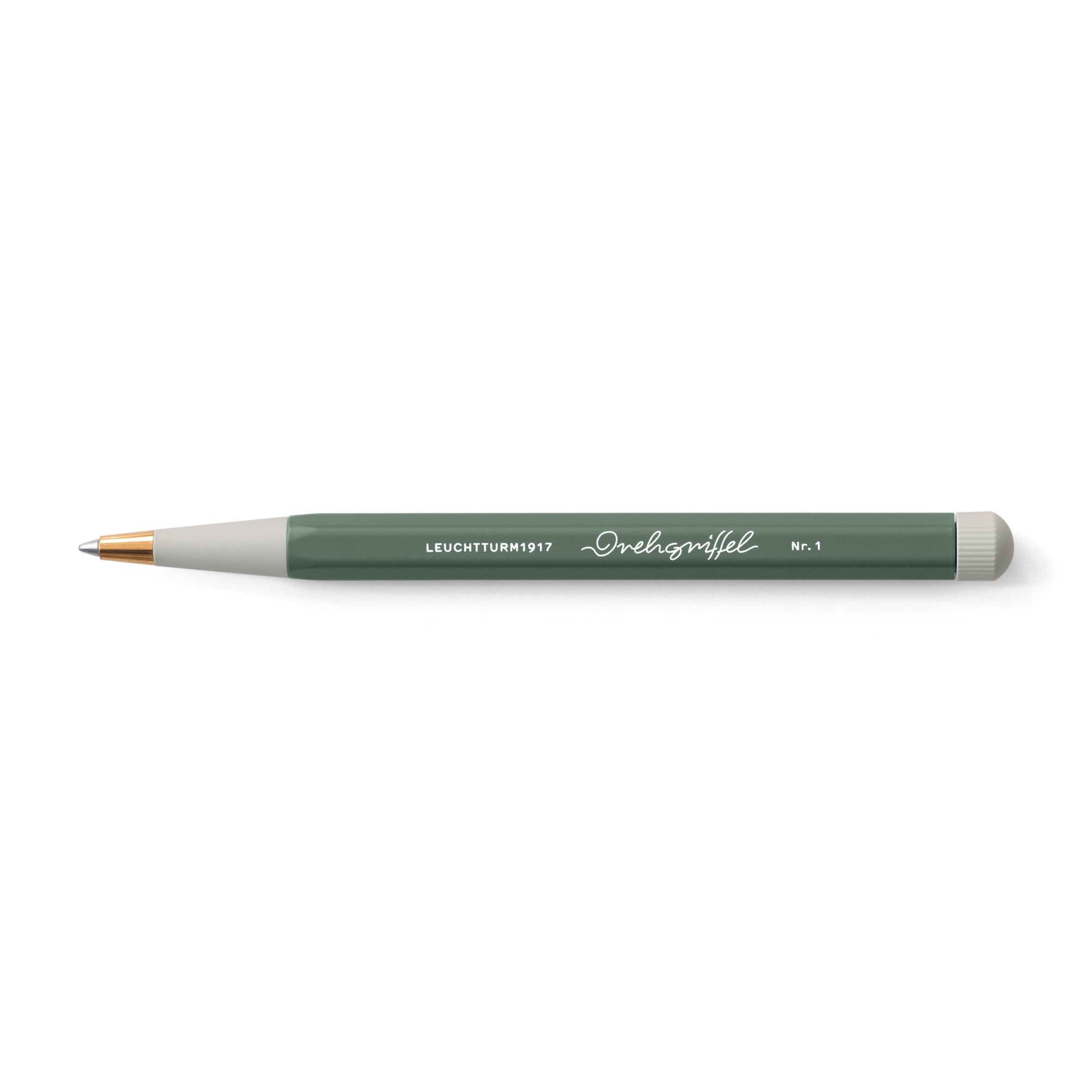 LEUCHTTURM1917 Ball Point Pen with Royal Blue Ink | Drehgriffel No. 1 | Olive Green | Twist Mechanism