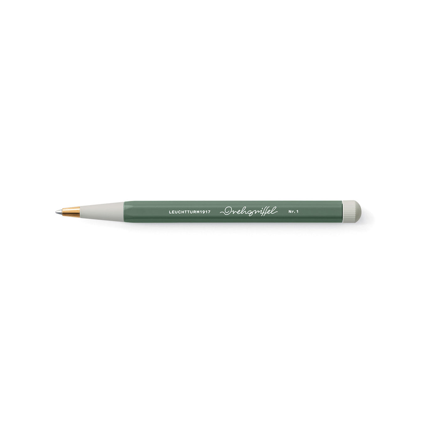 LEUCHTTURM1917 Gel Pen with Document Proof Black Ink | Drehgriffel No. 1 | Olive Green| Twist Mechanism