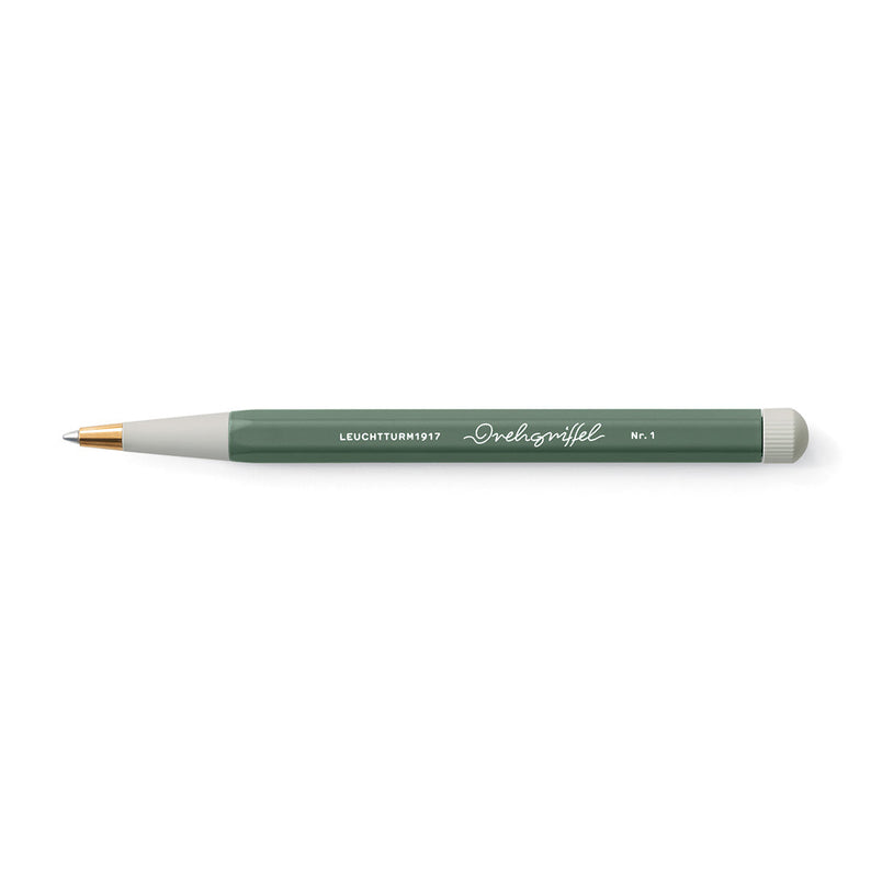 LEUCHTTURM1917 Gel Pen with Document Proof Black Ink | Drehgriffel No. 1 | Olive Green| Twist Mechanism