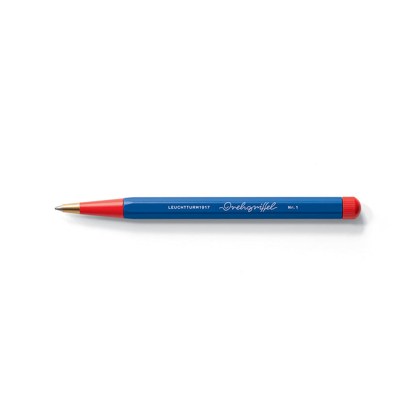 LEUCHTTURM1917 Ball Point Pen with Royal Blue Ink | Bauhaus Edition | Drehgriffel No. 1 | Royal Blue/Red | Twist Mechanism
