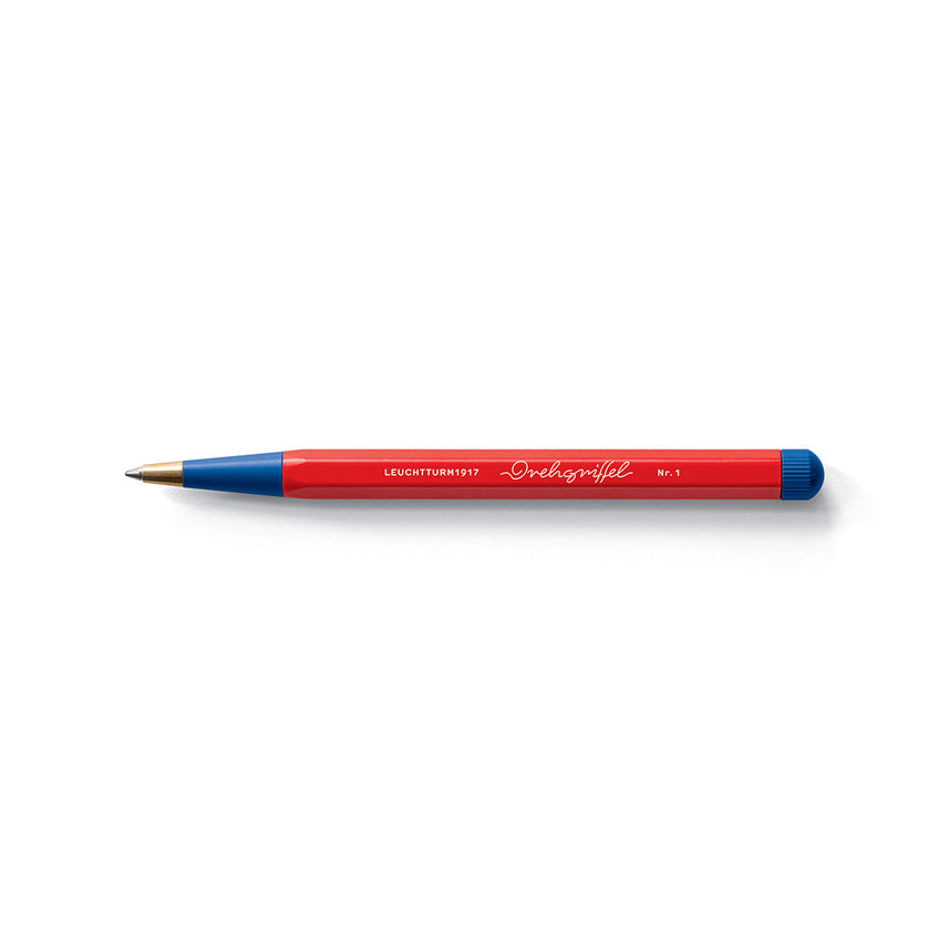 LEUCHTTURM1917 Ball Point Pen with Royal Blue Ink | Bauhaus Edition | Drehgriffel No. 1 | Red/Royal Blue | Twist Mechanism