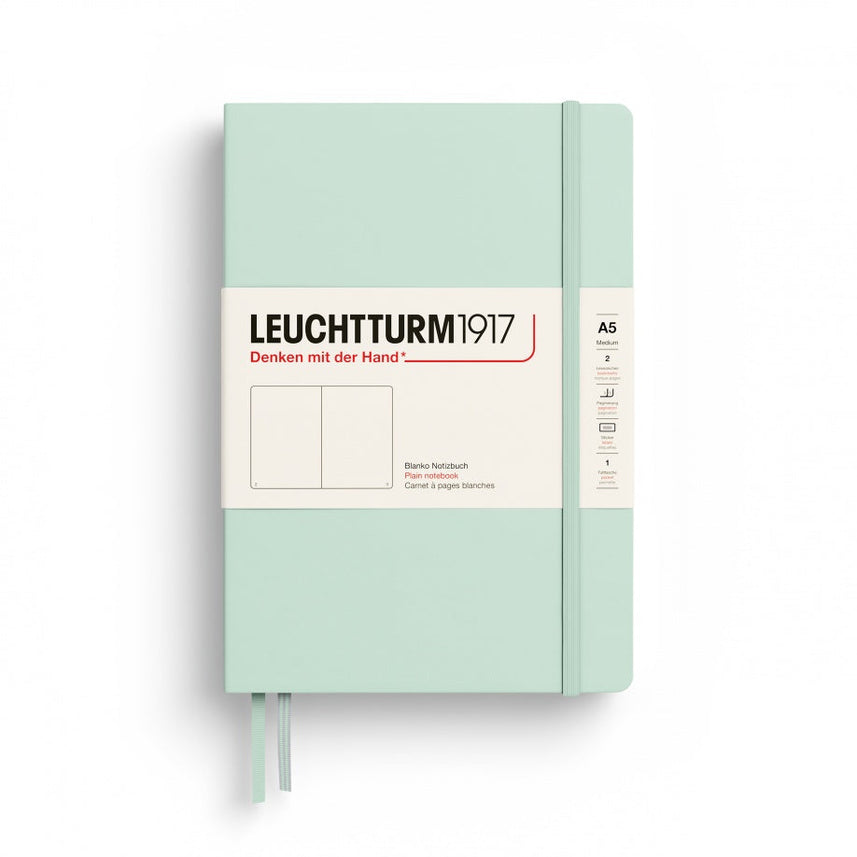 LEUCHTTURM1917 Hardcover Notebook Medium (A5), Plain, 251 Pages - Mint Green