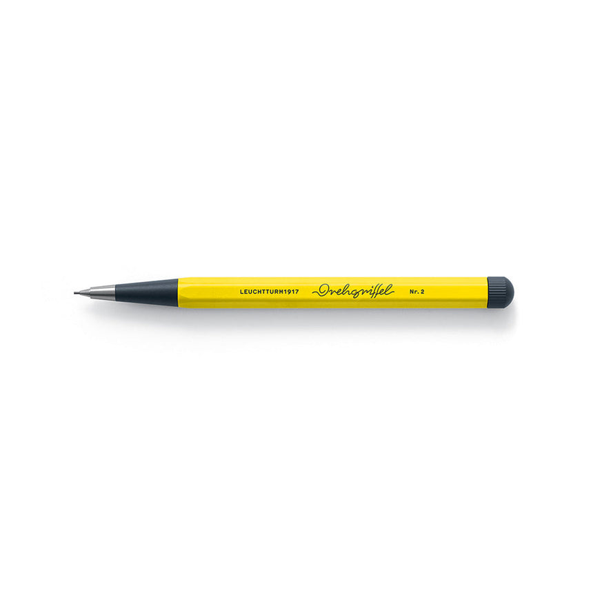LEUCHTTURM1917 0.7mm Mechanical Clutch Pencil | Graphite HB Lead | Drehgriffel No. 2 | Lemon Yellow | Twist Mechanism